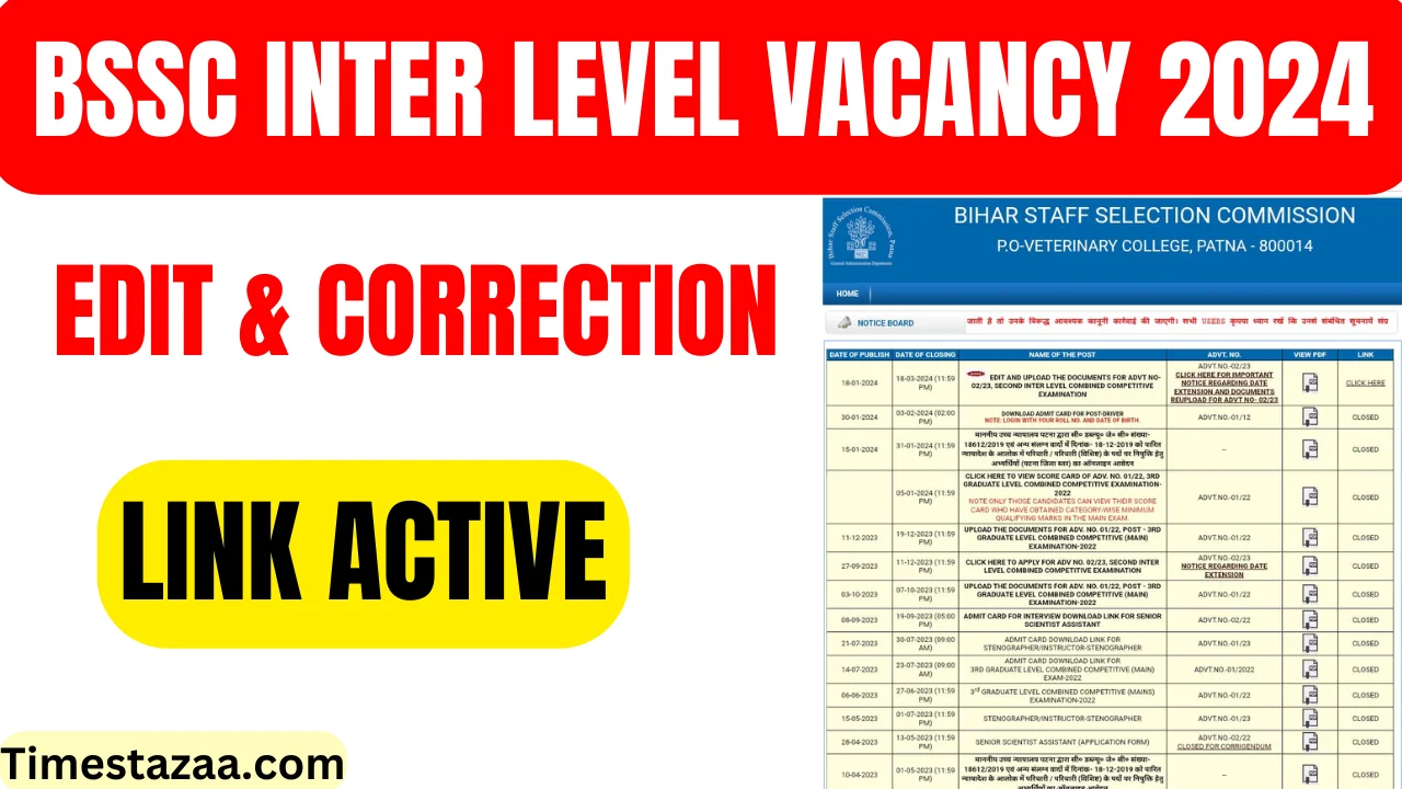 Bihar Ssc Documents Re Upload 2024:Bihar SSC Inter Level Bharti Edit ...